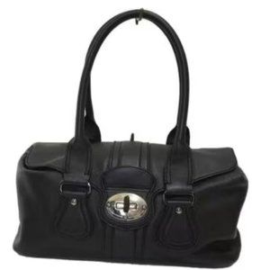 TOD'S Handbag Leather BLK Solid Color